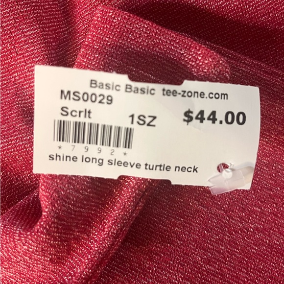 NWT Michael Stars Shiny Red Turtleneck!! - Picture 9 of 9